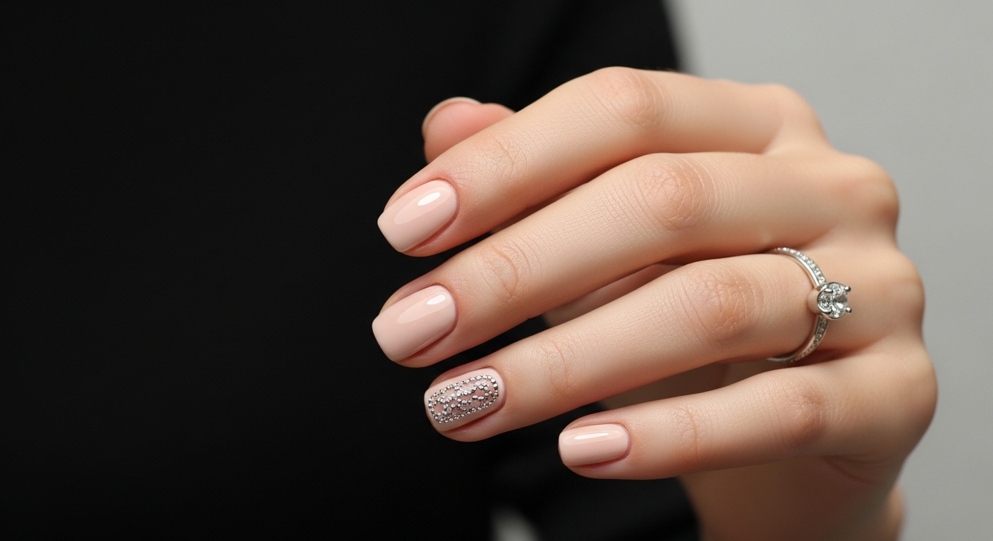 Unhas curtas com esmalte sofisticado para o inverno Unhas curtas com esmalte elegante